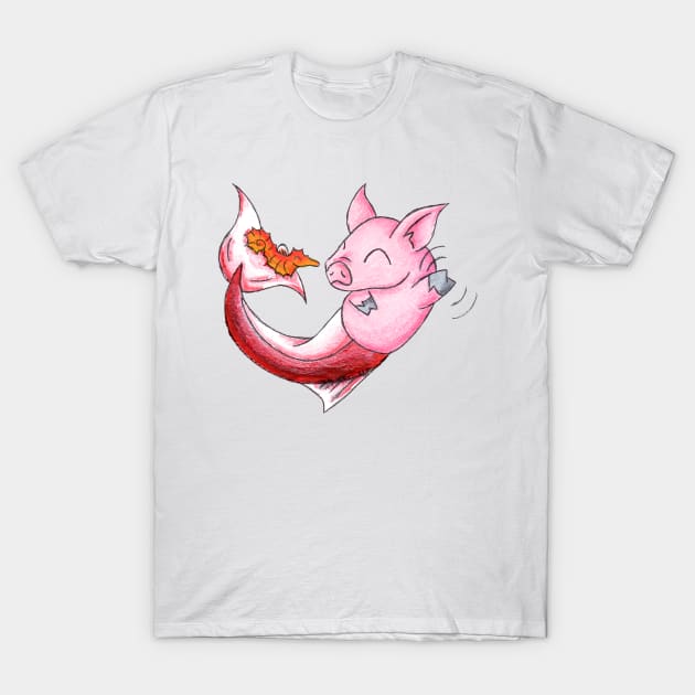 Piggy of the Sea T-Shirt by KristenOKeefeArt